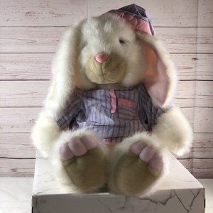Vintage JC Penny Plush Large 24” White Rabbit Pajama Stuffed Bunny Animal Easter